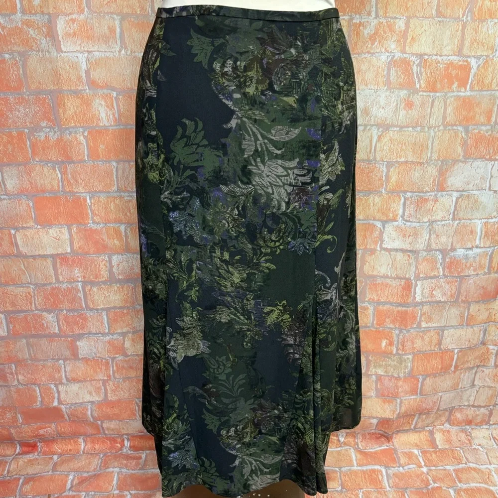 Jones Wear Plus‎ Size Floral Georgette Midi Skirt